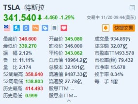 特斯拉跌约1.3% 董事会主席套现超3200万美元