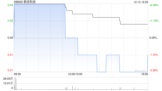 新纽科技12月13日斥资25.8万港元回购60万股